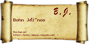 Bohn János névjegykártya
