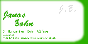 janos bohn business card